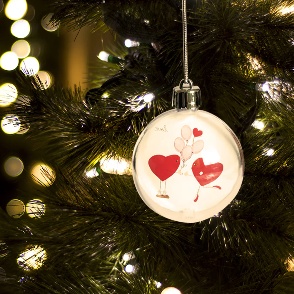 Glob inserție foto rotund pentru brad – personalizabil, ideal pentru cadouri